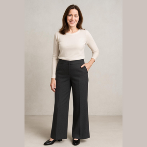 Chico's gray casual trousers wide leg, size 00 short (2), 29x27, NWOT